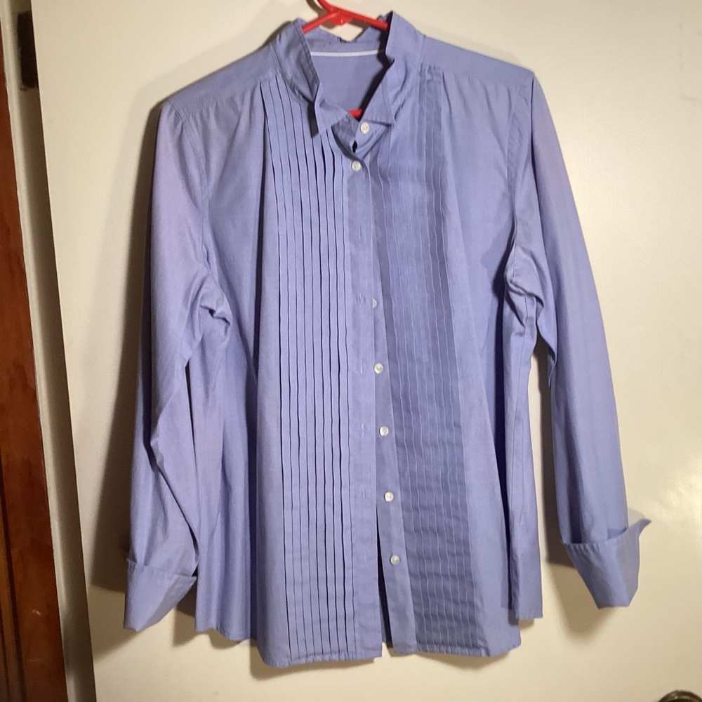 J.CREW SIZE 14 pin tucked front with turn back cuffs.  Dress up or down.